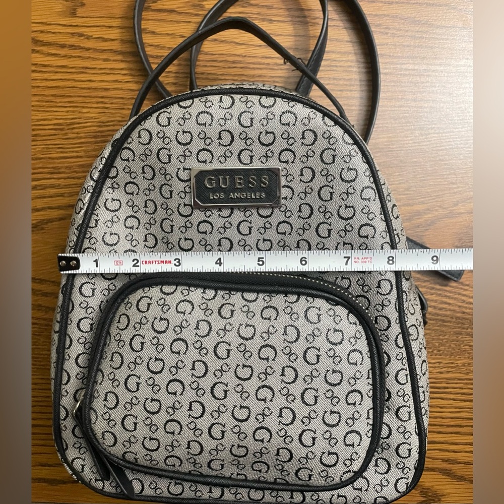 Guess Black Monogram Backpack Classic Design - Picture 2 of 12